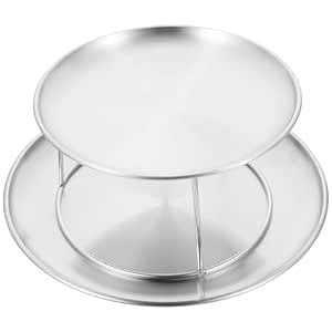 UPKOCH Cupcake Stand Tiered Serving Stand Stainless Steel Plates Dinner ...