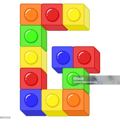 Block Alphabet English Letter G Blocks In Coloring Modern Style Drawing ...