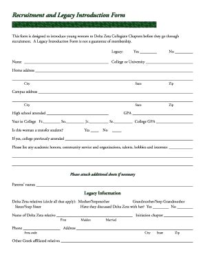 Delta Zeta Legacy Form - Fill Online, Printable, Fillable, Blank ...