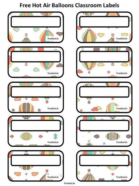 Free Hot Air Balloons Bulletin Board Decorations and Craft Printables #269