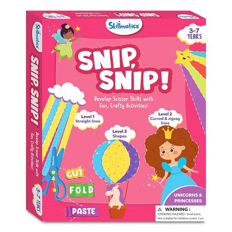 Skillmatics Art & Craft Kit - Snip, Snip Unicorns & Princesses Book, P ...