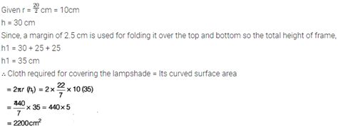 Find how much cloth is required for covering the lampshade - CBSE Class ...