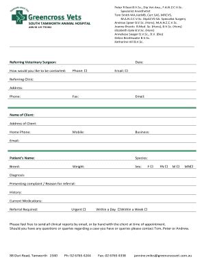 Vet Form - Fill Online, Printable, Fillable, Blank | pdfFiller