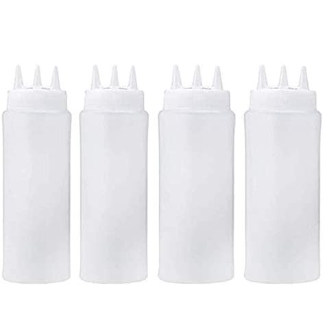 3 Nozzles Squeeze Plastic Bottle 360ml, Pack of 1