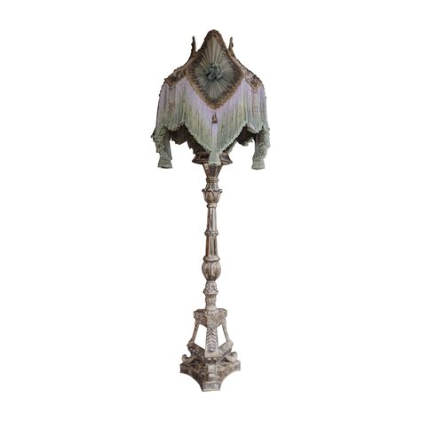 Antique Victorian Mirrored And Fringed Floor Lamp Available For ...