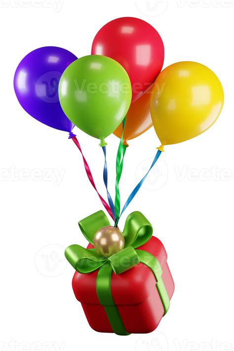 3d illustration of bunch of colourful balloons with ribbons holding a ...