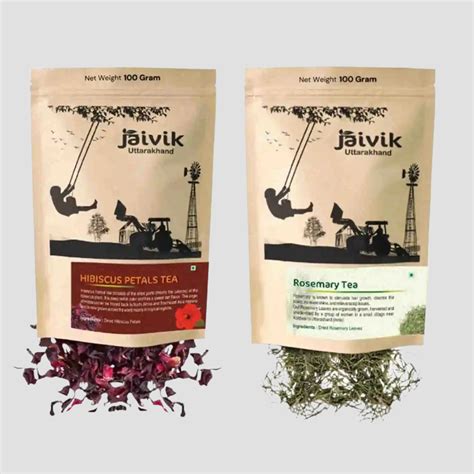 Hibiscus Rosemary Tea 100gm Each Pack of 2 – Jaivik Uttarakhnd