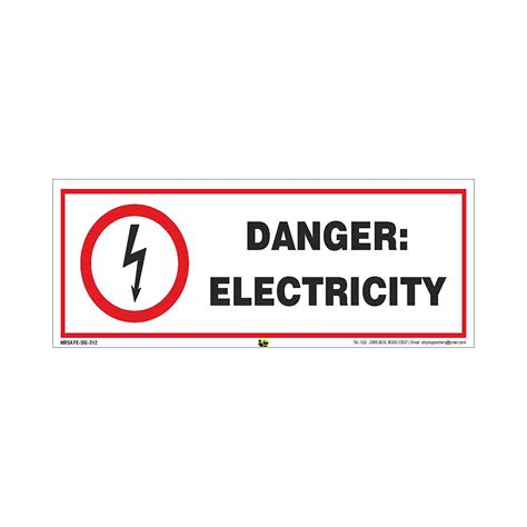 Mr. Safe Danger Electricity Sign PVC Sticker (12 Inch X 4 Inch ...
