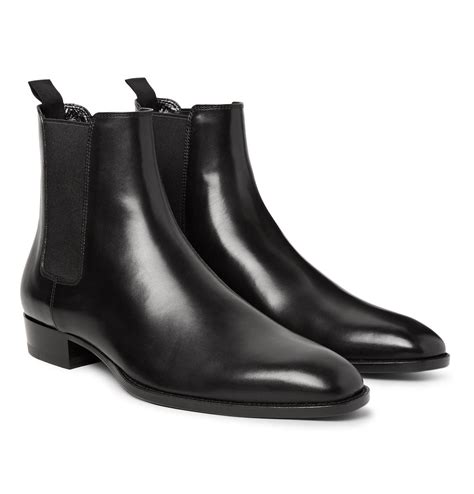 Saint Laurent Polished-leather Chelsea Boots in Black for Men | Lyst