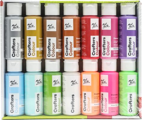MONT MARTE Crafters Colour Discovery 14pc x 60ml (2 US fl.oz), Acrylic ...