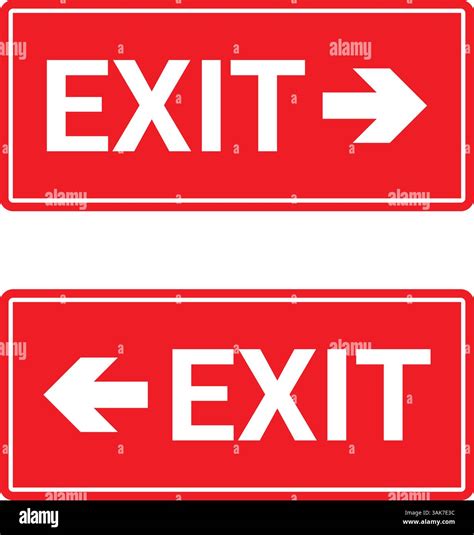 Red Exit Sign Vector Design – Emergency Exit Direction Symbol for ...