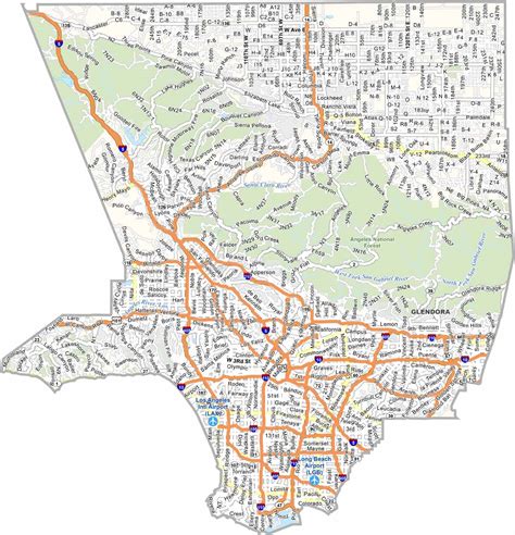 Los Angeles County Map, California - US County Maps