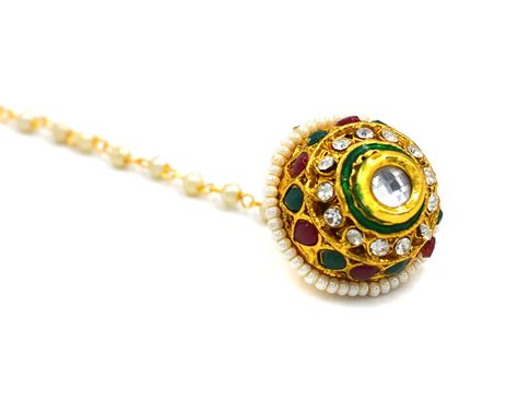 Buy Aashya Mayro Padmavat Inspired Rajwadi Maroon and Green Stone Pearl ...