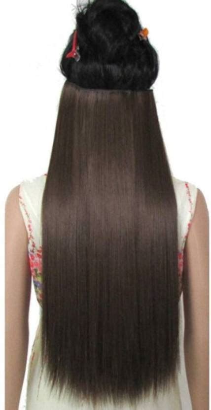 D-DIVINE 5 Clip 24 Inch Natural Brown Straight Hair Extension Price in ...