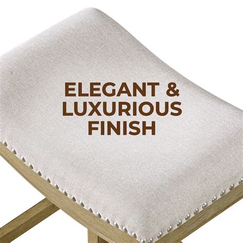 ROME + OAK Parker Backless Counter Stool Natural with Cream Fabric Set ...