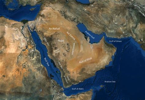 Arabian Peninsula Physical Map