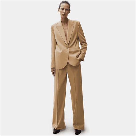 Camel Wide Leg Pant Suit - relaxed fit