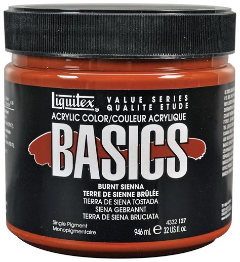 Liquitex BASICS Acrylic Paint 32-oz jar, Burnt Sienna : Amazon.in: Home ...