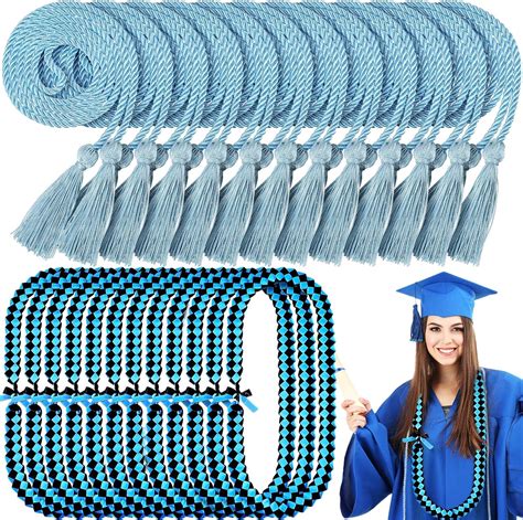 Amazon.com: Maysing 24 Pcs 2024 Light Blue Graduation Cords Graduation ...