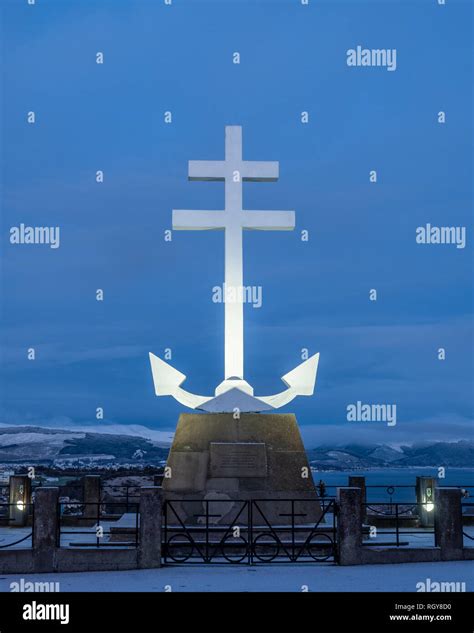 The Free French Memorial monument on Lyle Hill in Greenock, in the ...