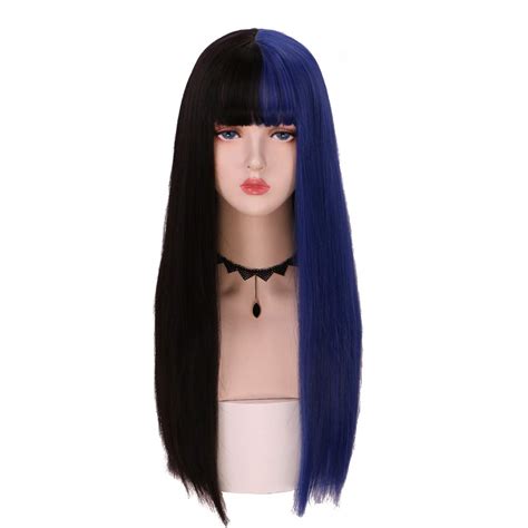 SinRany Long Half Color Wig with Air Bang - India | Ubuy
