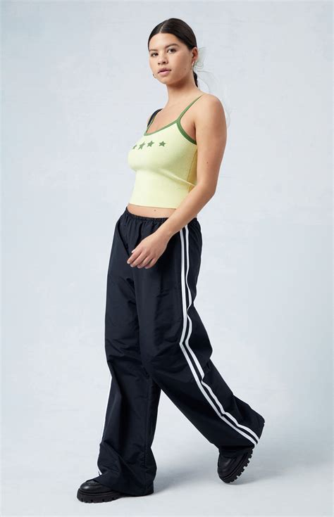 Pacsun Black Wide Leg Track Pants | Pacsun