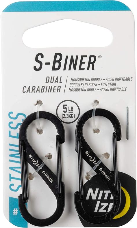 Buy Nite Ize LSB4-11-R3 S-Biner Slide Lock Carabiner, Black, #4 & Size ...