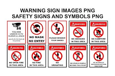 Warning Sign Images PNG | Safety Signs and Symbols PNG