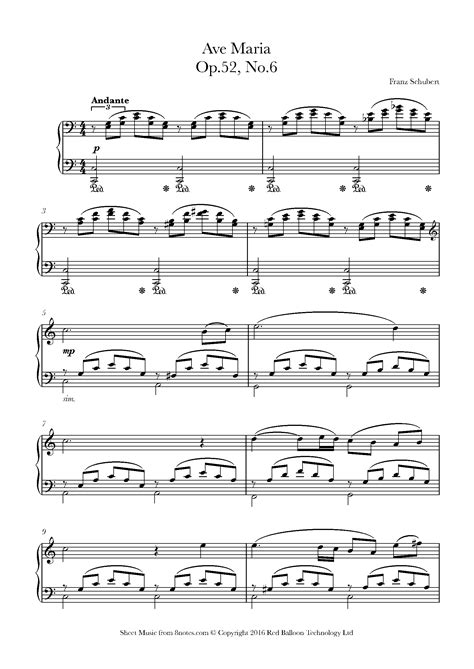 Schubert - Ave Maria Sheet music for Piano - 8notes.com