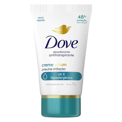 DOVE ANTITRANSPIRANTE EM CREME SERUM PREVINE IRRITACAO VITAMINA E 48H ...