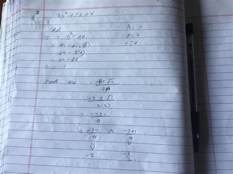 2x²+7x+6 solve the following - Brainly.in
