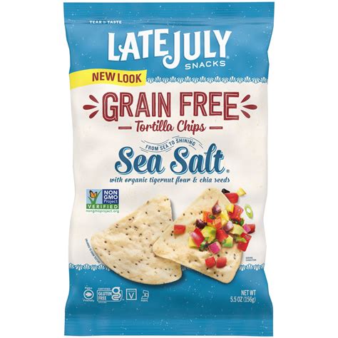LATE JULY Snacks Grain Free Tortilla Chips, Sea Salt Chips, 5.5 oz. Bag ...