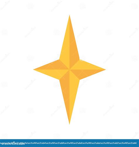 Golden four-pointed star stock vector. Illustration of sign - 255501374