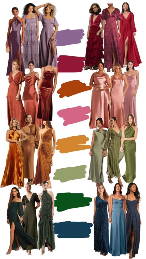 Jewel tone fall bridesmaids dresses color palate wedding planning | Fall bridesmaid dresses ...