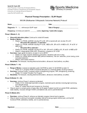 Fillable Online RMF PT Protocol - SLAP Repair Fax Email Print - pdfFiller