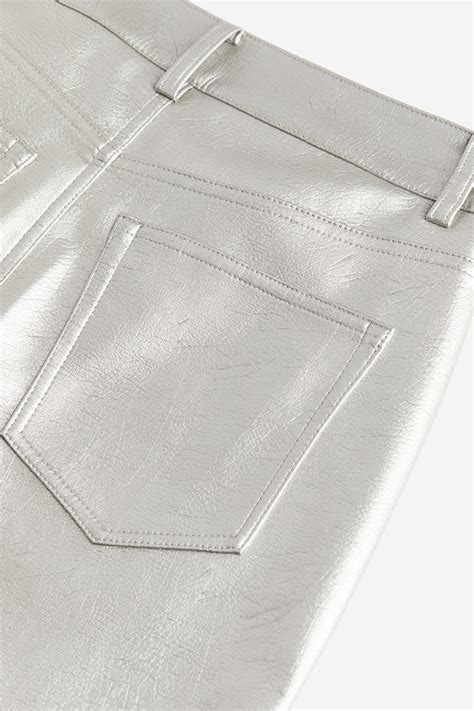 Coated trousers - Silver-coloured - Ladies | H&M IN