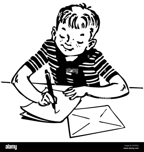 Boy writing a letter Stock Vector Image & Art - Alamy