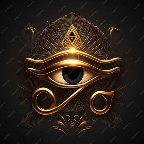 Ia generativa el ojo dorado de horus con efecto dorado sobre fondo ...
