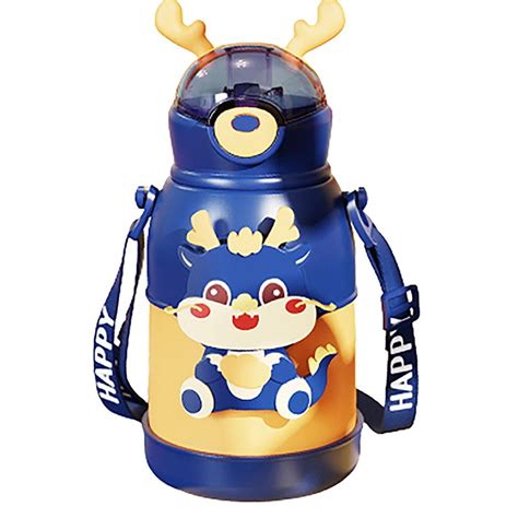 Blue Lucky Dragon theme Kids Water Bottle, 500ml - Little Surprise Box