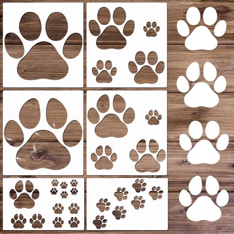 Buy Paw Print Stencil Large Wall Stencils for Painting On Wood, Cat Dog ...