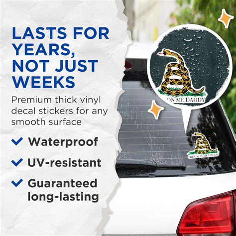 Tread on Me Daddy Bumper Sticker - Funny Naughty Gadsden Flag - No Step ...