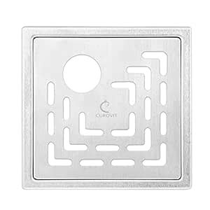 CUROVIT Stainless Steel 6"x6" Hippo Square Hole Water Drain | Floor ...