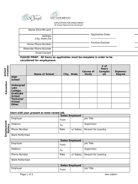Globus Printing & Packaging Employee Application Doc Template | pdfFiller