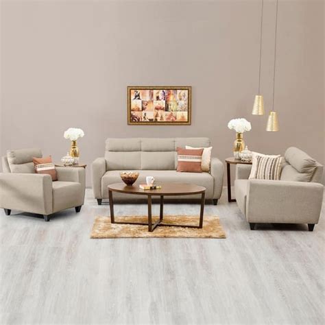 Buy Helios Emily Fabric 3+2 Seater Sofa Set - Beige from Helios by Home ...