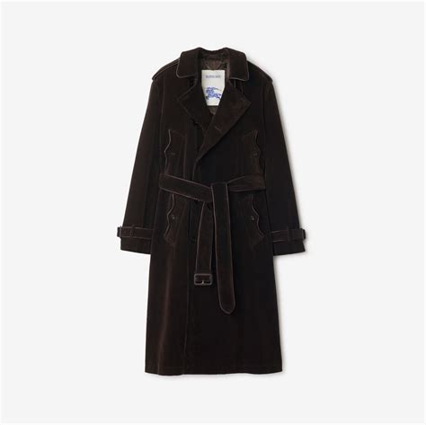 Long Corduroy Trench Coat in Clove brown - Men, Cotton | Burberry® Official