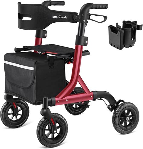 Amazon.com: MAXWALK Walkers for Seniors, Rollator Walker with Seat, 8" Rubber Wheels All Terrain ...