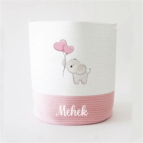 Personalized Storage Basket - Large - Ellie Theme - Pink – The Tiny Trove