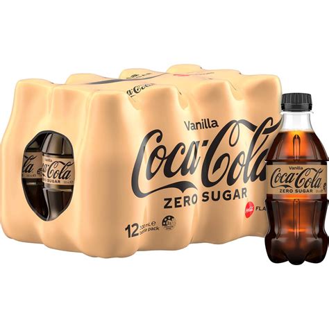 Coca - Cola Vanilla Zero Sugar Soft Drink Mini Bottles 12 X 300ml ...