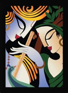 Lord Lord Radha Krishna Painting Printed With Frame, Wall Art, Home ...