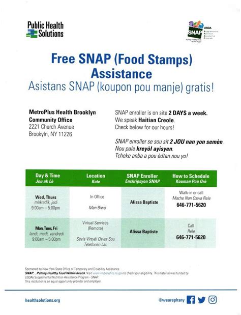 Free SNAP (Food Stamps) Assistance Asistans SNAP (koupon pou manje ...
